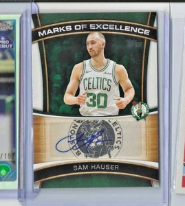 Scheda autografa Sam Hauser 2025-26 Topps Basketball Marchi di Eccellenza #ME-SH - Foto 1 di 2