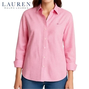 Lauren Ralph Lauren Pink Gingham Button Down Hemd 1X - Bild 1 von 8