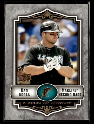 2009 Upper Deck A Piece of History #37 Dan Uggla Card Florida Marlins - Image 1 of 2