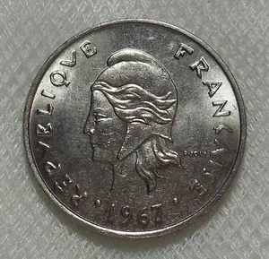 1967 NEUKALEDONIEN 20 FRANCS MÜNZE BU BANKFRISCH  - Bild 1 von 2
