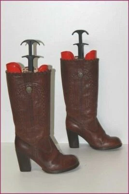 ASH Mi Bottes Cavalières Tout Cuir Marron T 37 TBE - Photo 1/4