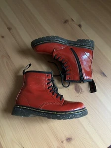 Doc Martens Baby Toddler Girls Red Pink Glitter Sparkle Ankle Boots US 10 - Picture 1 of 6
