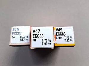 ECC83 = 12AX7, 3 Stück, Zweifach-Triode, sehr gute Messwerte - Bild 1 von 5