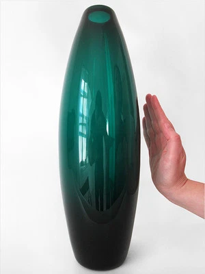 1961 PER LUTKEN HOLMEGAARD DENMARK MID-CENTURY TORPEDO SCANDINAVIAN GLASS VASE - Image 1 of 4