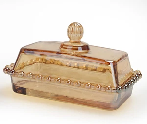 Glass Butter Dish with Lid for Countertop,Vintage Crystal Butter Container for C - Picture 1 of 12