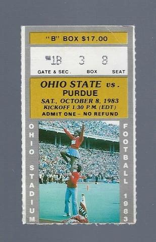 VINTAGE 1983 PURDUE BOILERMAKERS @ OHIO STATE BUCKEYES FOOTBALL TICKET STUB Cover