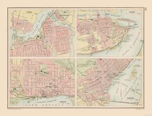 Canadian Cities - Bartholomew 1892 - 23.00 x 30.01