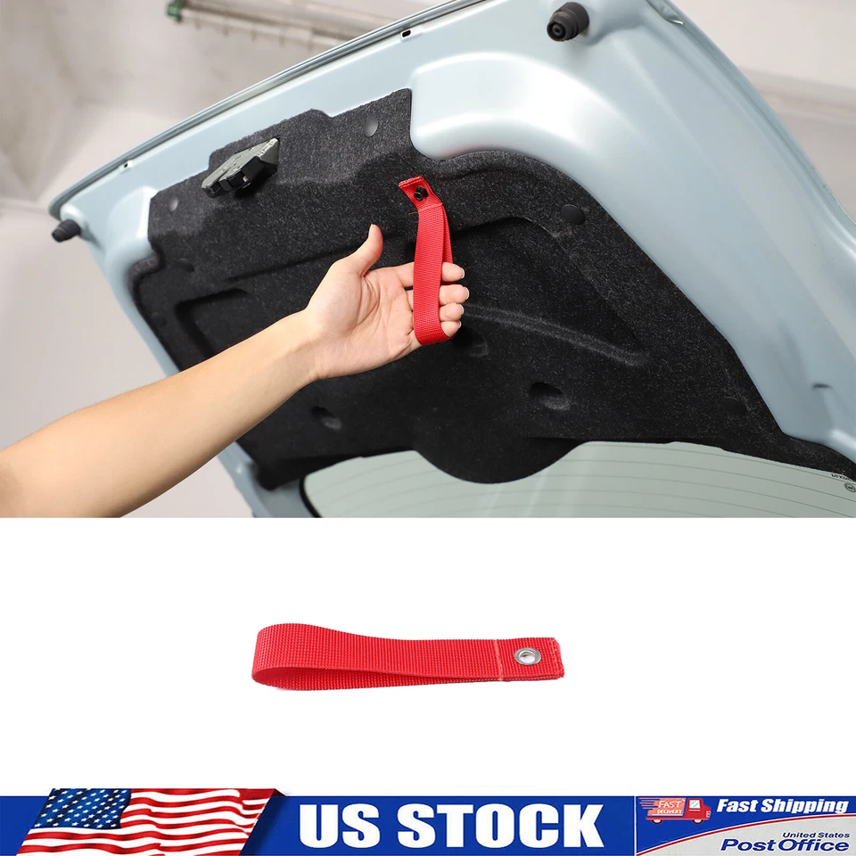 红色甲板盖闩锁背手柄带配件适用于菲亚特 500 Abarth 595 — 第 1/4 张图片