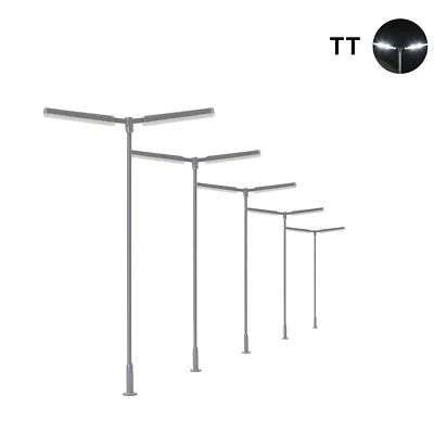 5Stk. Modell Bahnsteiglicht Spur TT 1:100 mit LED Straße Lampe Landschaftsbau - Bild 1 von 4