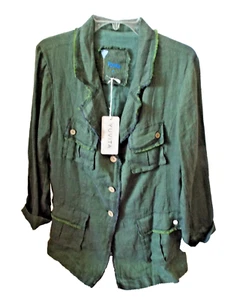 NEW***YUVITA Sz L Linen JACKET dark green!! - Picture 1 of 4
