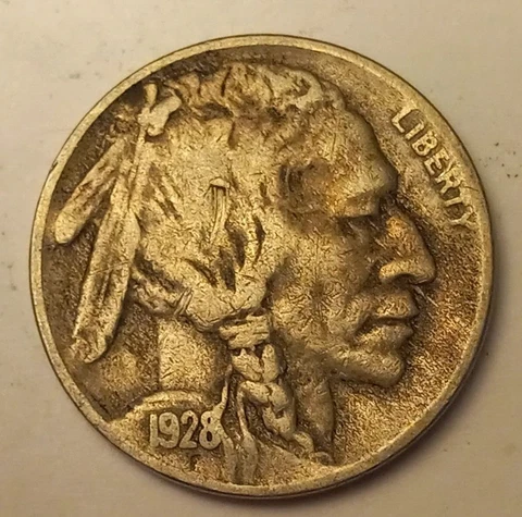 1928 S Two Feathers Buffalo Nickel VF Cover