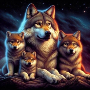 Wolf Diamond Painting Kits for Adults, 5D DIY Diamond Art Kits for Beginners, Fu - Picture 1 of 7