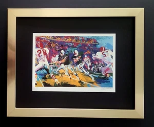 LEROY NEIMAN +  FOOTBALL  + CIRCA 1990'S + SIGNED PRINT FRAMED + BUY NOW - Picture 1 of 3