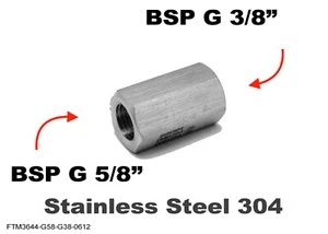BSP G 5/8" Female to G 3/8" Female Stainless Sensor Adaptor Fittings Conversion - Picture 1 of 5