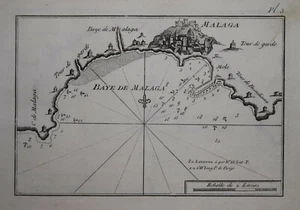 ESPAÑA - ANDALUCÍA - MALAGA PUBLICADO CON ""RECUEIL DES MAIN PORTS..." 1854 - Imagen 1 de 1