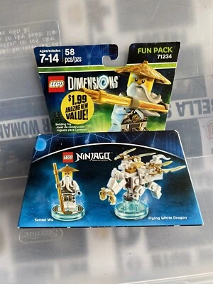 2016 LEGO DIMENSIONS SET# 71234-NINJAGO SENSEI WU & FLYING WHITE DRAGON 58PCS - Image 1 of 2
