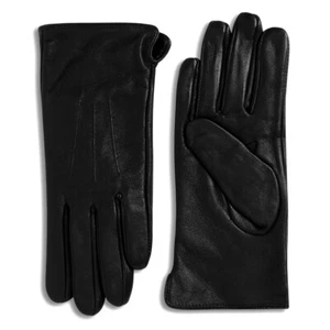Womens Genuine Leather Black Winter Driving Gloves - Picture 1 of 1