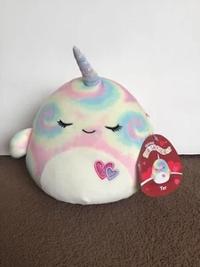 SQUISHMALLOWS 7.5" TER THE NARWHAL VALENTINES HEARTS SOFT TOY PLUSH KELLYTOY - Picture 1 of 2