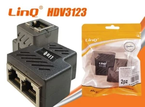 Splitter Ethernet RJ45 8P8C FTP 5e LAN 1 Ingresso 2 Uscite LinQ HDV3123 2 Pezzi - Foto 1 di 1