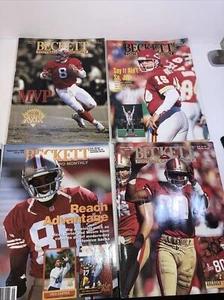 Lot Vintage Beckett Football Card Monthly Joe Montana Jerry Rice, Steve Young - Foto 1 di 6