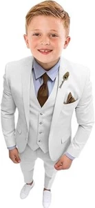 Boys Suits Formal 3 Pieces Wedding Ring Bearer Outfit Kids Tuxedo Suit Set - Picture 1 of 34