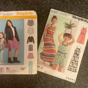 Lot of 2 Simplicity Sewing Pattern 8027 & 8395 Girl’s Wardrobe**Size 7-14**Uncut - Picture 1 of 5