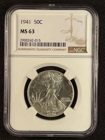 1941 50C Walking Liberty Half Dollar NGC MS63 Cover
