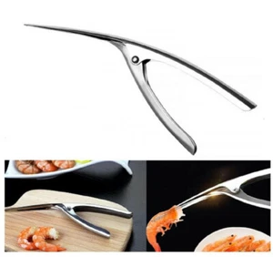 Stainless Steel Prawn Peeler Shrimp Deveiner Efficient Seafood Prep Kitchen Tool - Picture 1 of 16