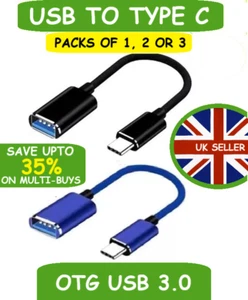 USB C Male OTG A Female, Type C to USB Data Connector Converter Cable Adapter - Picture 1 of 13