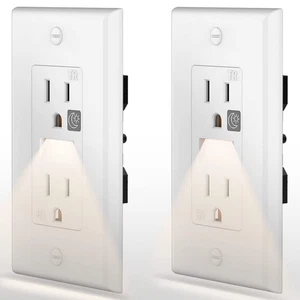 2 Pack LED Night Light Outlet,Nightlight Electrical Outlets,Tamper Resistant(... - Picture 1 of 6