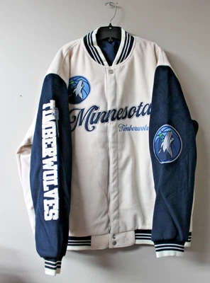 New NBA Minnesota Timberwolves wool feel reversible heavy jacket men 3XL - Image 1 of 4