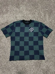 Louis Vuitton Damier Marque Relax Fit T-Shirt L Blue green - Picture 1 of 4