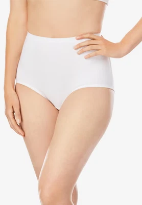 Ropa interior corta Comfort Choice para mujer talla grande 11 de algodón blanco elástico Foto 1 de 4
