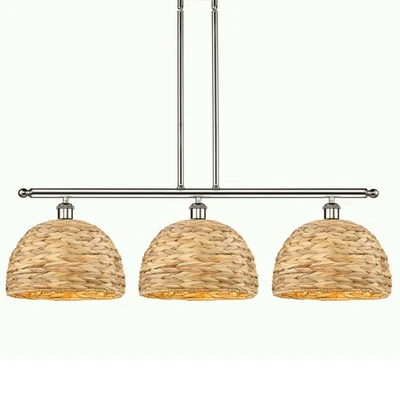 Innovations Lighting 516-3I-12-38 Tejido Ratán Lineal Tejido - Níquel Pulido / Foto 1 de 2