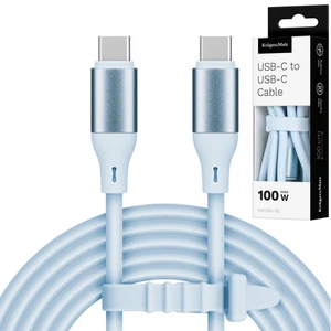 USB C - USB C kabel 100W 1m silikon niebieski Kruger&Matz Basic - Zdjęcie 1 z 4