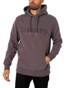 Superdry Men's Core Logo City Loose Pullover Hoodie, Grey - Picture 1 of 5