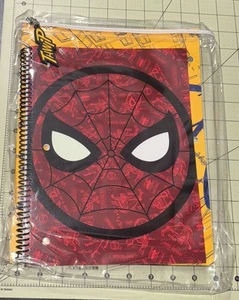 Disney Spider-Man Stationery Folder 3 Ring Holes & Spiral Notebook In Clear Bag - Picture 1 of 6