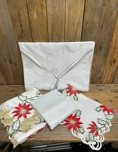 Christmas Bundle Festive Table Runner Topper Napkin Traycloth Decoration Job Lot - Picture 1 of 5