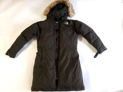 Read The North Face Womens M Fur Trim Hooded Goose Down HyVent Parka Coat Jacket - Image 1 of 4