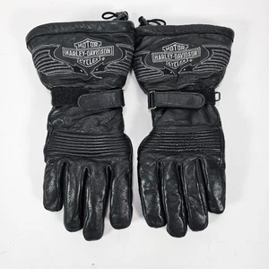 Guantes Harley Davidson de cuero negro Guantelete Gore-Tex para hombre talla pequeña - Imagen 1 de 4