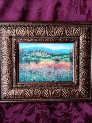 Beautifully Framed Ornate Painting Colorful Vintage - Image 1 of 4