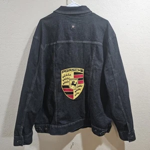 The Territory Ahead Men's Denim Jacket Jean XXLT Tall Porsche Logo Embroidery - Picture 1 of 9
