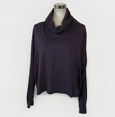 Top Planet By Lauren G Capucha Cuello Acero Gris Azul Mezcla Pima Tejido Talla OS Foto 1 de 4