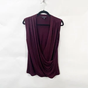 Stitch Fix 41 Hawthorn 1X Plus Womens Maroon Tisa Draped Cross Front Knit Top - Picture 1 of 7