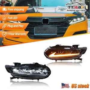 Pair LED Headlights Assembly For Honda Accord 10Th Gen 2018-2022 Head Lamps - Picture 1 of 16