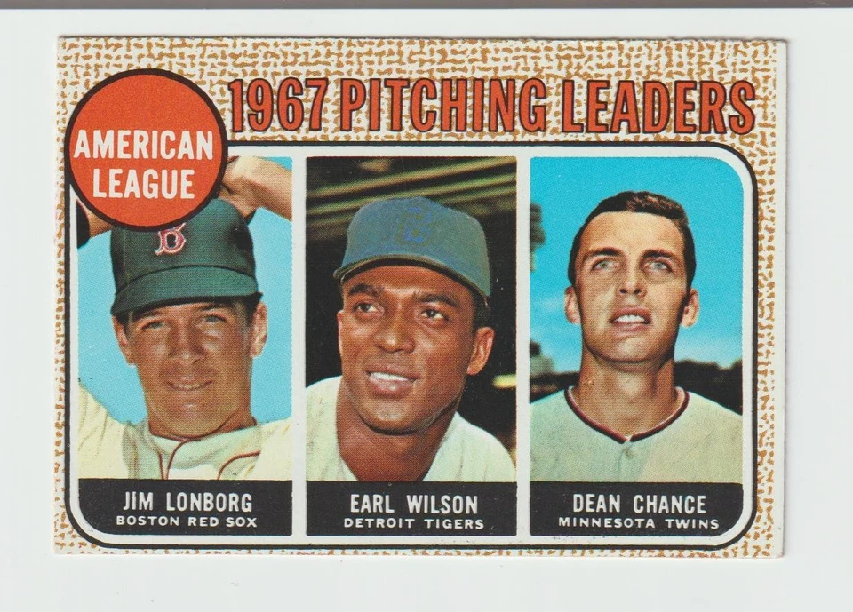 1968 Topps #10 1967 A.L. Pitching Leaders Lonberg Wilson Chance - Image 1 of 1
