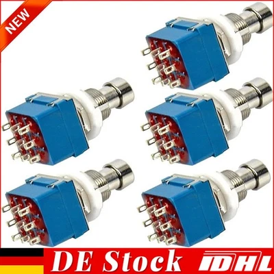 Schalter 3PDT 9Pin Wahres 5 X Fußschalter Foot Switch Einbau Bypass Metall - Bild 1 von 4