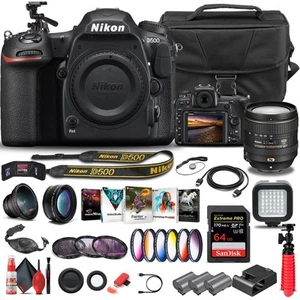 Nikon D500 DSLR Camera Body Only 1559 W/ Nikon 16-80mm Lens - Advanced Bundle - Picture 1 of 9