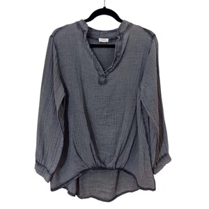 Top túnica Marisima Hecho en Italia Talla Única Gris Algodón Gasa Lagenlook Alta-Baja - Imagen 1 de 7