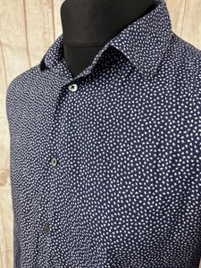 Paul Smith Herren Marineblau Stern Langarm Hergestellt in Italien Hemd Größe 16,5 XL 44” - Bild 1 von 18